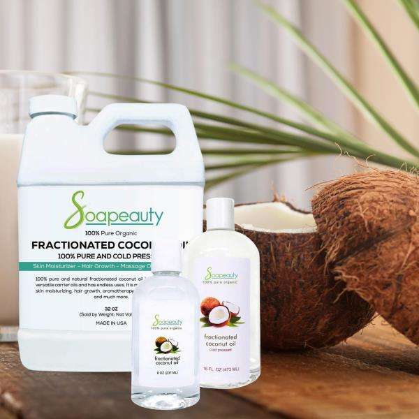 Soapeauty FRACTIONATED COCONUT OIL Cold Pressed Refined | 100% Natural  Available in Bulk | Carrier for Essential Oils, Face, Skin, Hair  Moisturizer