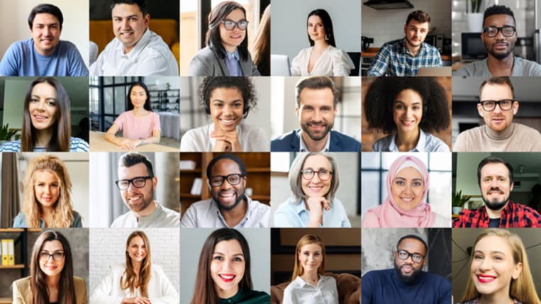 grid of diverse employees