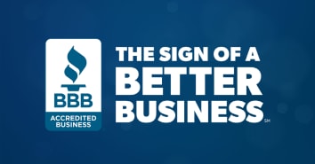 Sign of a Better Business logo on blue background