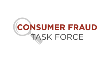 The words "Consumer Fraud Task Force" over a graphic of a magnifying glass.