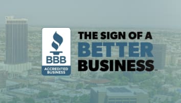 The Sign of A Better Business Logo with Amarillo in the Backdrop