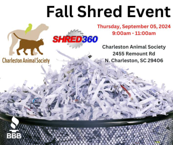 Shred360, BBB and Charleston Animal Society Shred Event