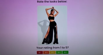 Clothes-rating scam website.