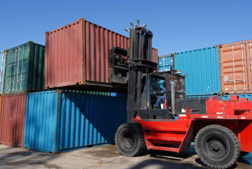 Forklift stacking portable storage containers