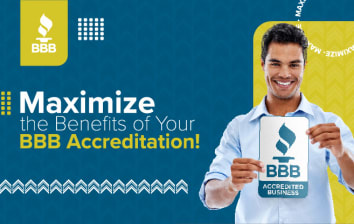 Man holding a BBB Accredited Business Seal