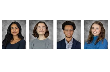 Four headshots of the Students of Integrity scholarship winners for the 2024 Celebration of Integrity