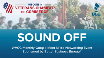 image of men in military fatigues promoting the upcoming WI Veterans Chamber of Commerce partner event with BBB