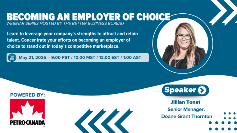 Canadian Webinar Series banner: Becoming and employer of choice