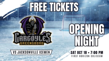 Free tickets to Greensboro Gargoyles opening night Saturday, October 17