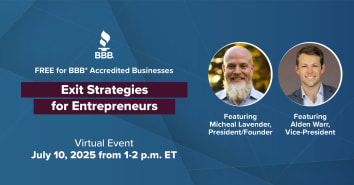 Poster for Exit Strategies for Entrepreneurs virtual event
