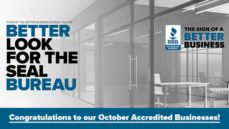 New accredited businesses in Charlotte and Asheville as of October 2025.