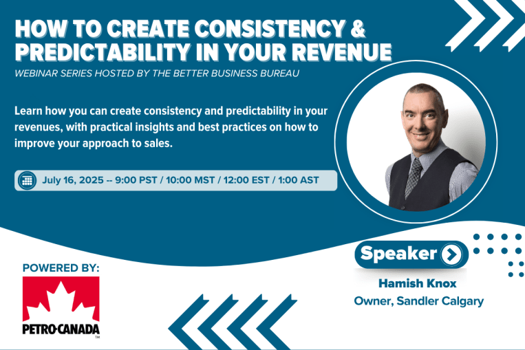 BBB Webinar: How to create consistency and predictability in your revenue on July 16