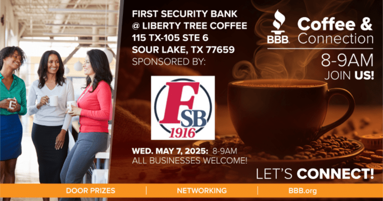 coffee invitation with event details