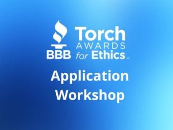 Application Workshop flyer on multiblue background