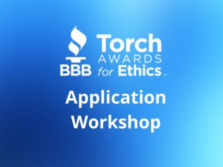 Application Workshop flyer on multiblue background