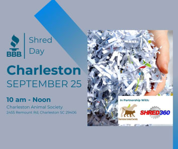 Free Shred Day at Charleston Animal Society on September 25, 2025