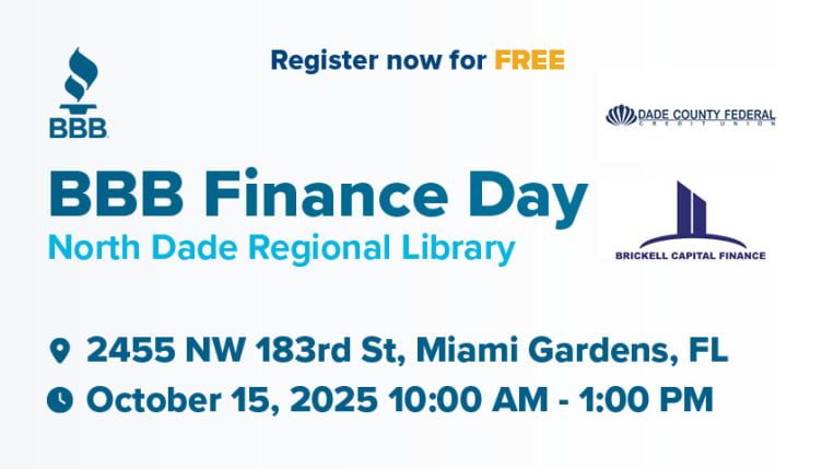 BBB Finance Day event on 10/15 at 10 am