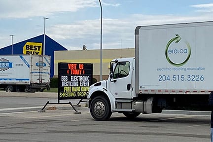 Truck, Best Buy, Sign, Recycling