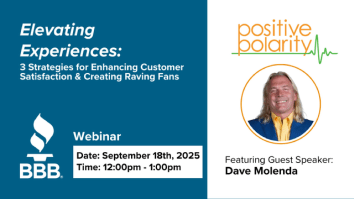 blue graphic with Dave Molenda's headshot promoting upcoming event "elevating experiences"