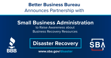 Better Business Bureau announces partnership with Small Business Administration to raise awareness about Business Recovery Resources 