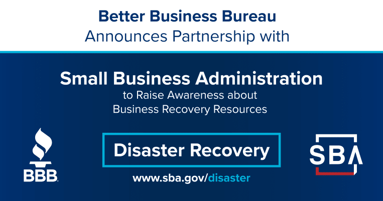 Better Business Bureau announces partnership with Small Business Administration to raise awareness about Business Recovery Resources