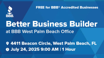 BBB Builder banner for 7/24 event at 9 am
