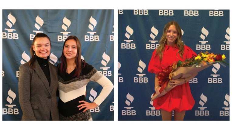 Left: Laura Pierre and Ayla Schuler. Right: Anna Claire Ross.