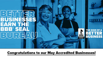 New accredited businesses in Charlotte and Asheville as of April 2025.