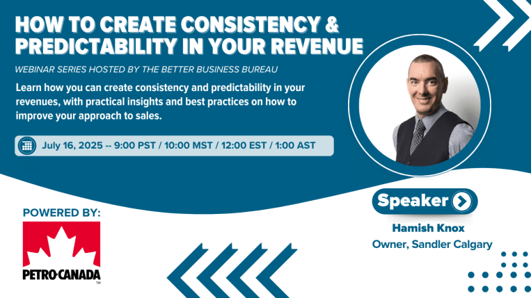 Canadian webinar series banner: How to Create Consistency & Predictability in Your Revenue