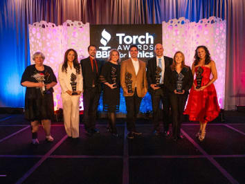 L to R - Marcy Maslov, Empowerment Unlimited Coaching, LLC; Sherin Moustafa & Matt Friedland, Music Lessons Arizona; Sarah Beth Herman, Dentistry Support; Marc Erpenbeck, George Brazil Plumbing & Electrical; Jimmy Alauria & Nadine Alauria, 3A Automotive & Diesel Repair; and Danielle Rickert, Sir Speedy Prescott