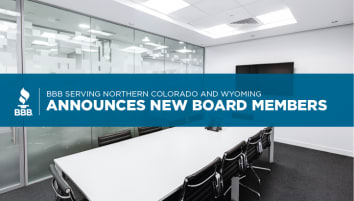 Header of a meeting room with the text BBB Announces New Board Members