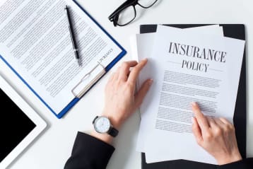 person looking at insurance document