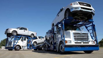 trucks on flatbeds