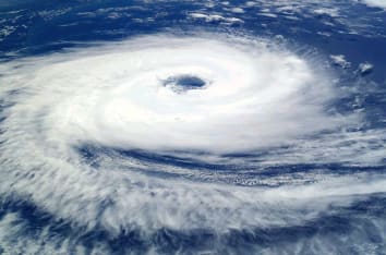 aerial view of hurricane