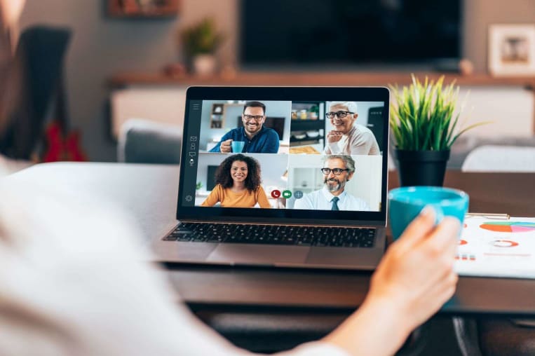 remote worker communicating on a video call